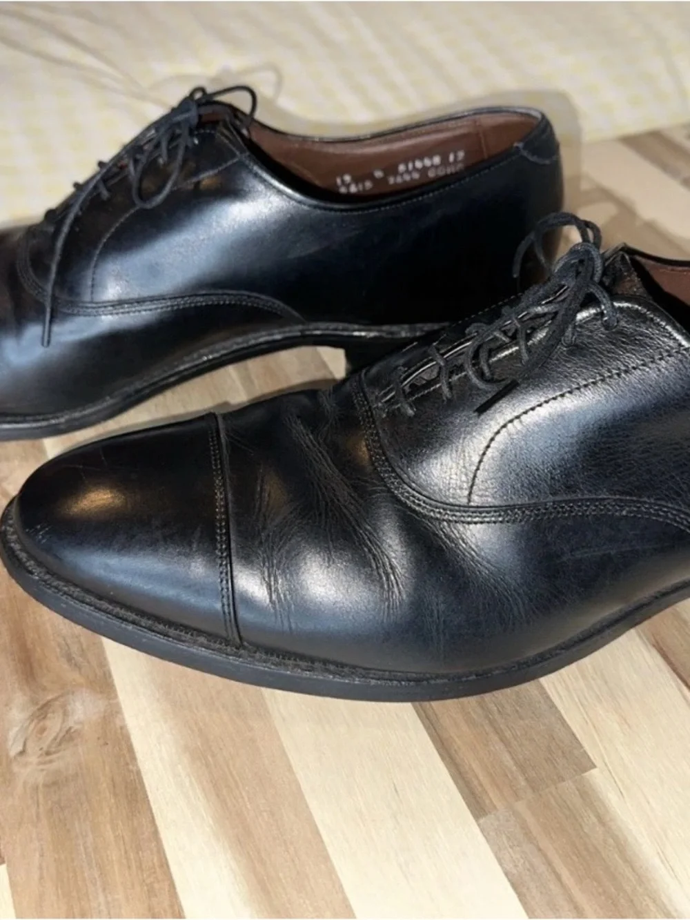 Allen Edmonds Black Leather Cap-Toe Oxfords #157CL
